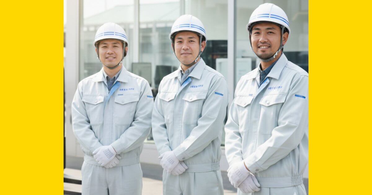 清潔感のある作業服で明るい表情を浮かべるGATEN職に掲載の企業スタッフ