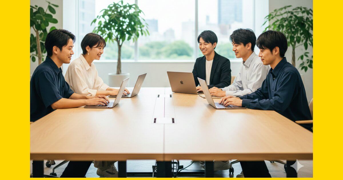 20代〜30代の未経験者がコワーキングスペースで学ぶ様子（ノートPC作業）