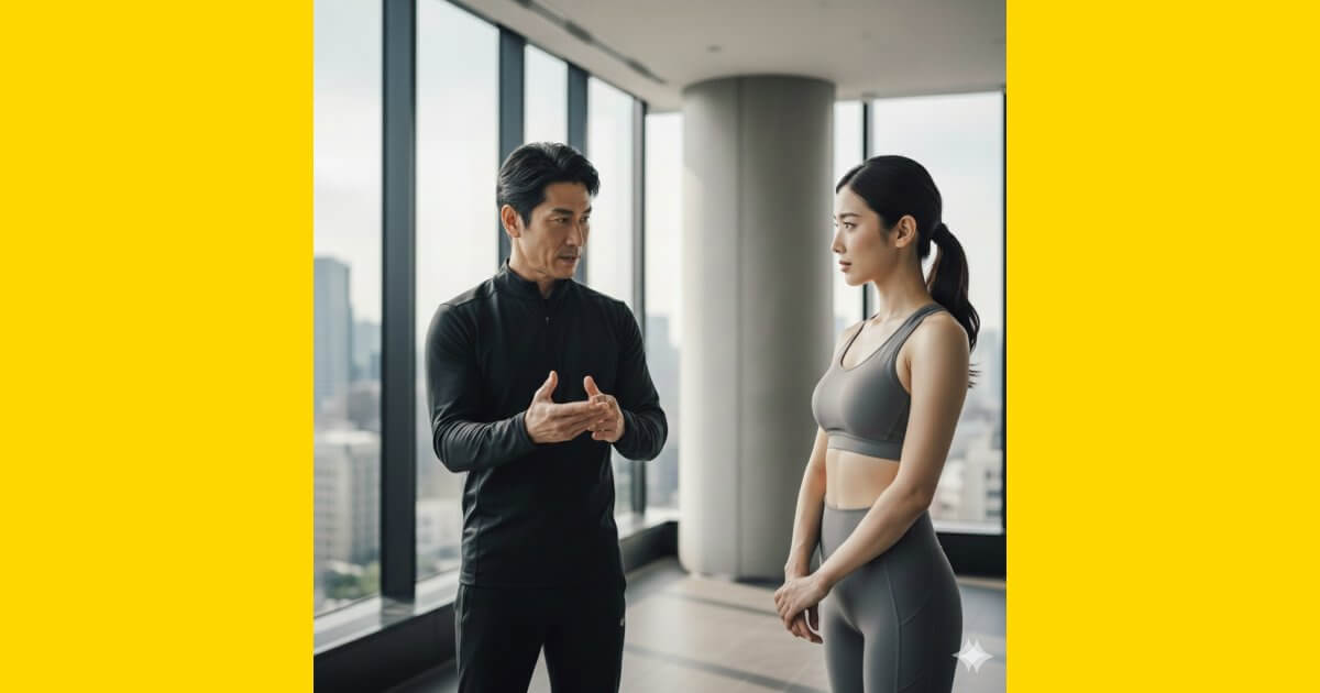 都心スタジオで指導するトレーナーと受講生