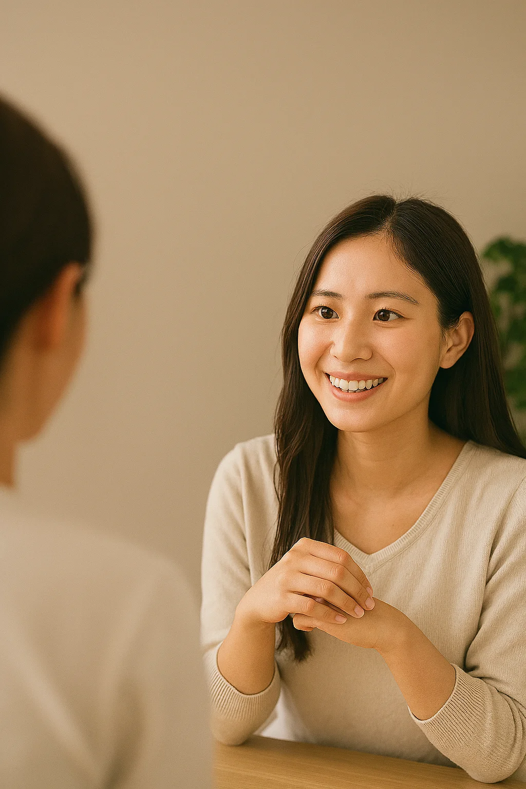 女性が微笑む相談のイメージ