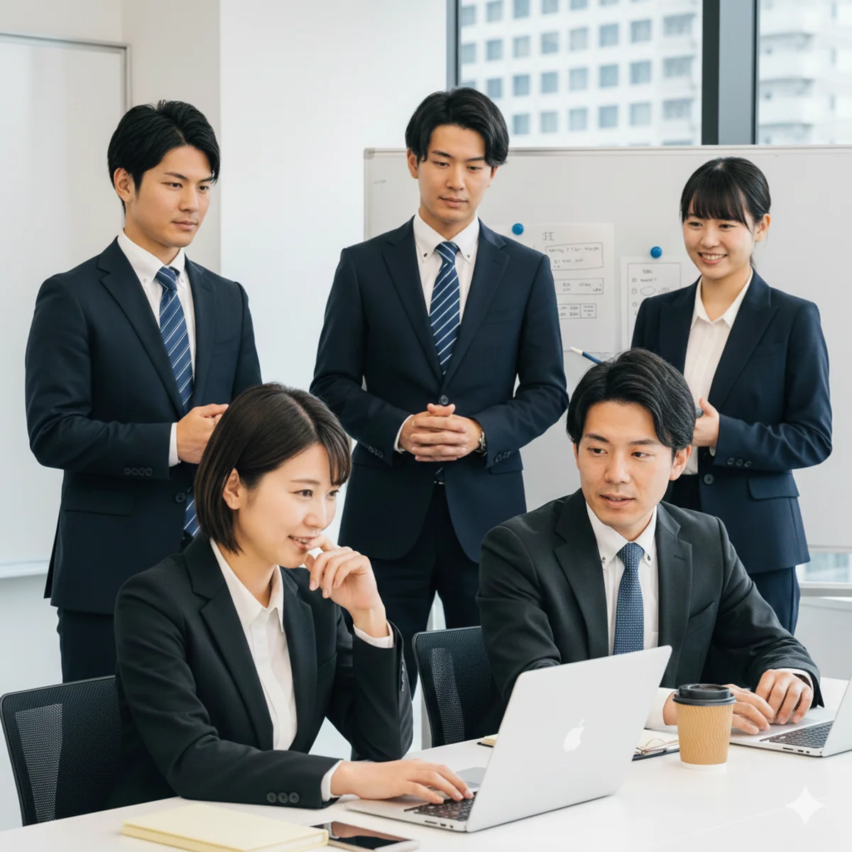 未経験からプロのITエンジニアへ転身し、協力して働くスクール卒業生たちのチーム（ネットビジョンアカデミー）