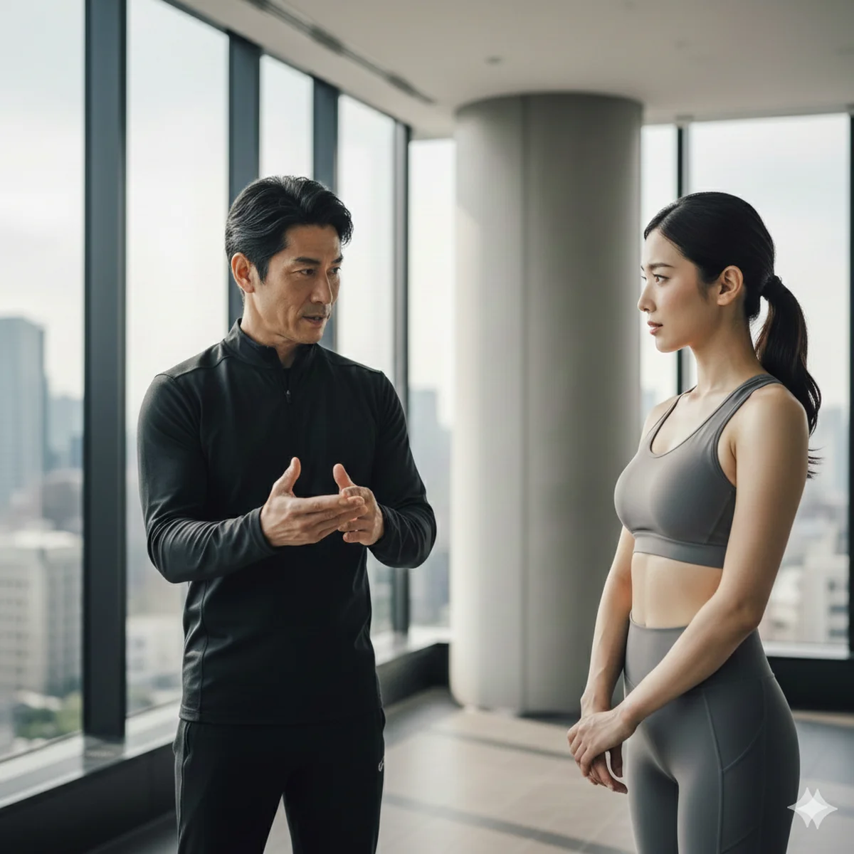 都心スタジオで指導するトレーナーと受講生