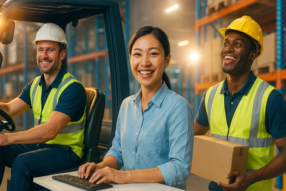 GATEN職：フォークリフト・CAD・倉庫作業の職場風景