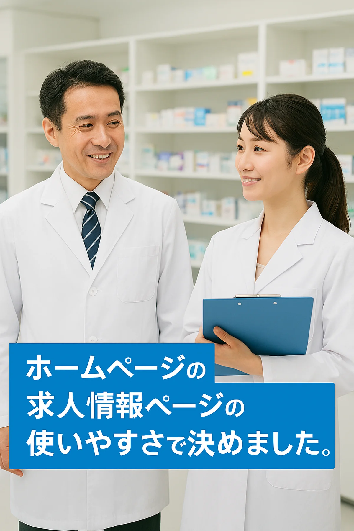 調剤薬局で協働する25〜55歳の薬剤師の職場風景