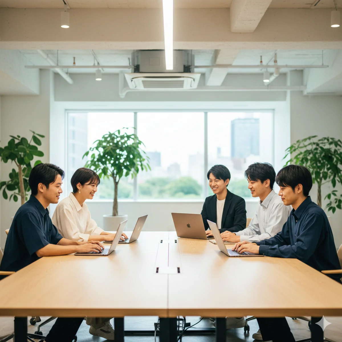 20代〜30代の未経験者がコワーキングスペースで学ぶ様子（ノートPC作業）